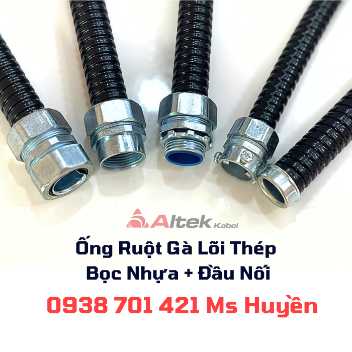 Ống Ruột Gà Lõi Thép Bọc Nhựa + Đầu Nối – Lá chắn an toàn, kết nối toàn diện